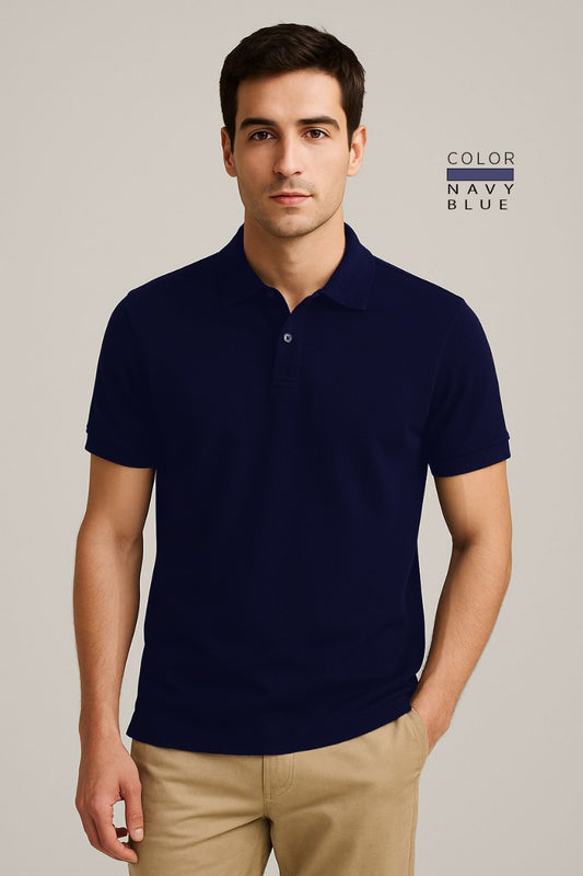 POLO TEE - NAVY BLUE