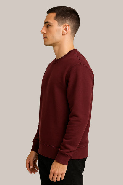 Deep Maroon Sweatshirt – Bold Color, Cozy Feel