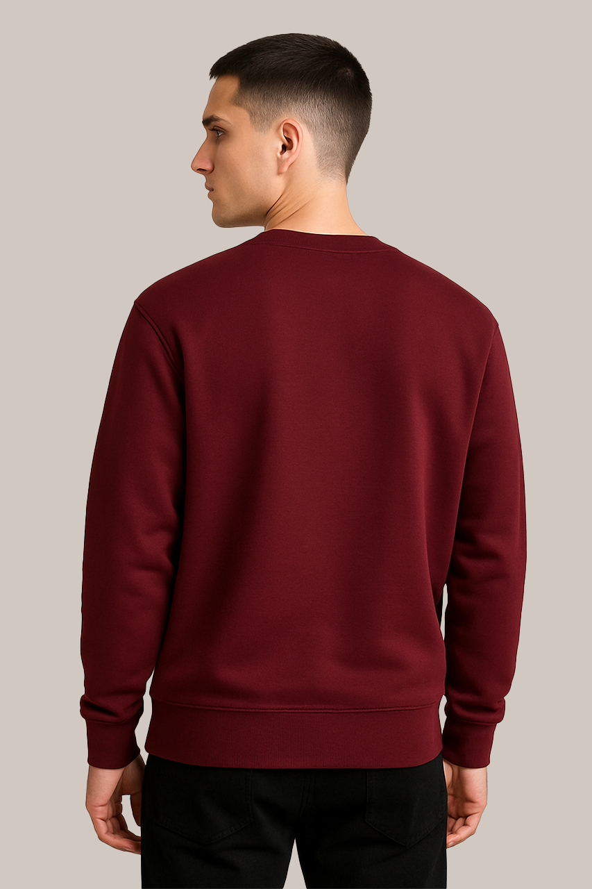 Deep Maroon Sweatshirt – Bold Color, Cozy Feel