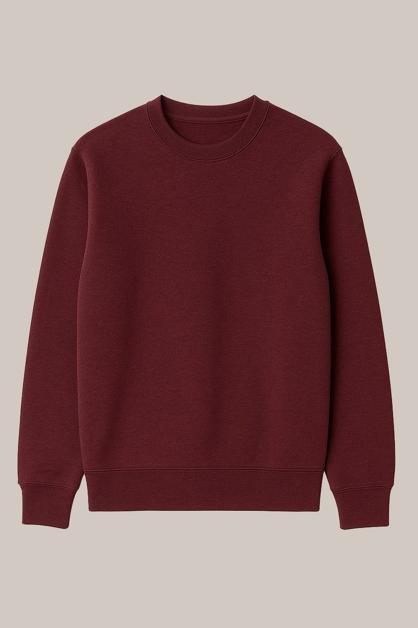 Deep Maroon Sweatshirt – Bold Color, Cozy Feel