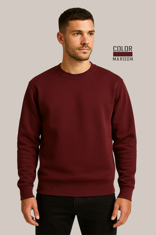 Deep Maroon Sweatshirt – Bold Color, Cozy Feel