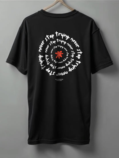 Never Stop Oversized T-Shirt – Black, White & Olive Green