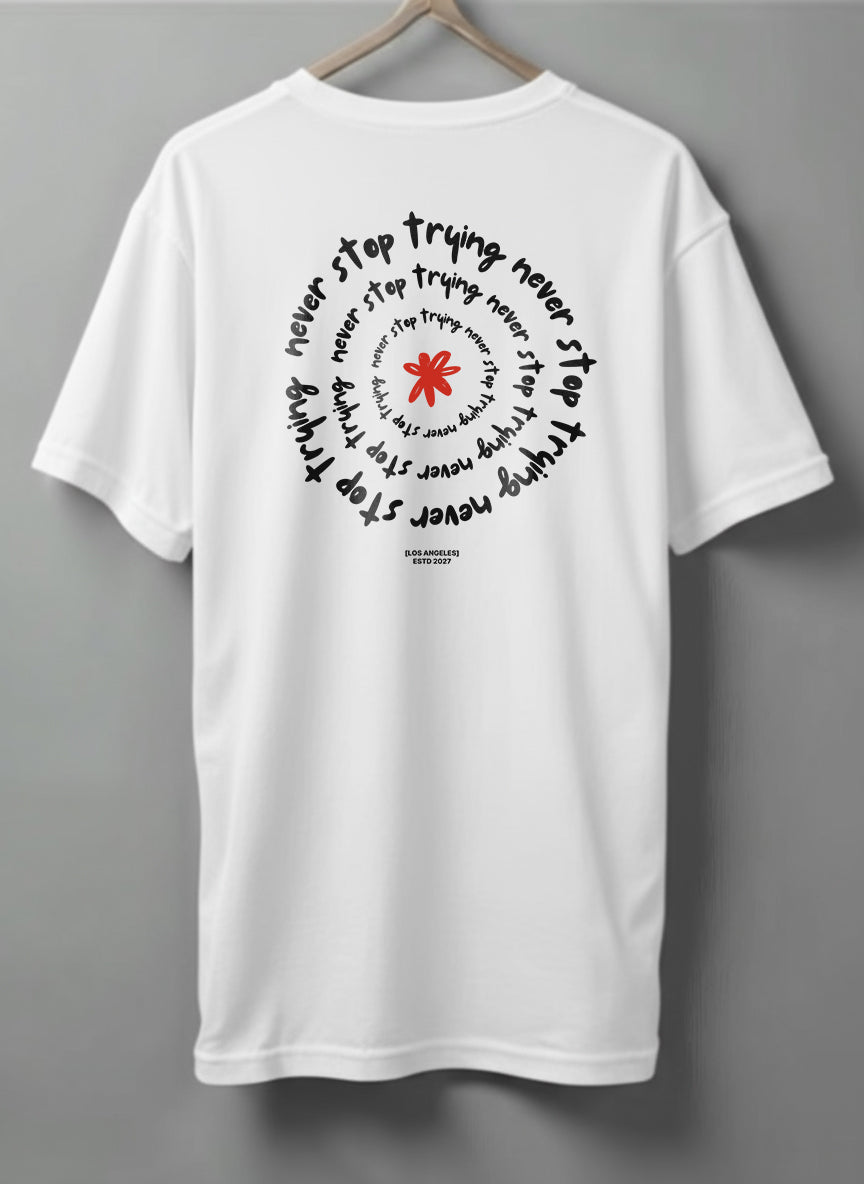 Never Stop Oversized T-Shirt – Black, White & Olive Green