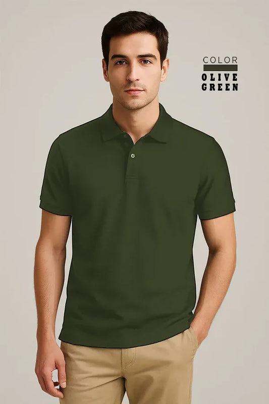 POLO TEE - OLIVE GREEN