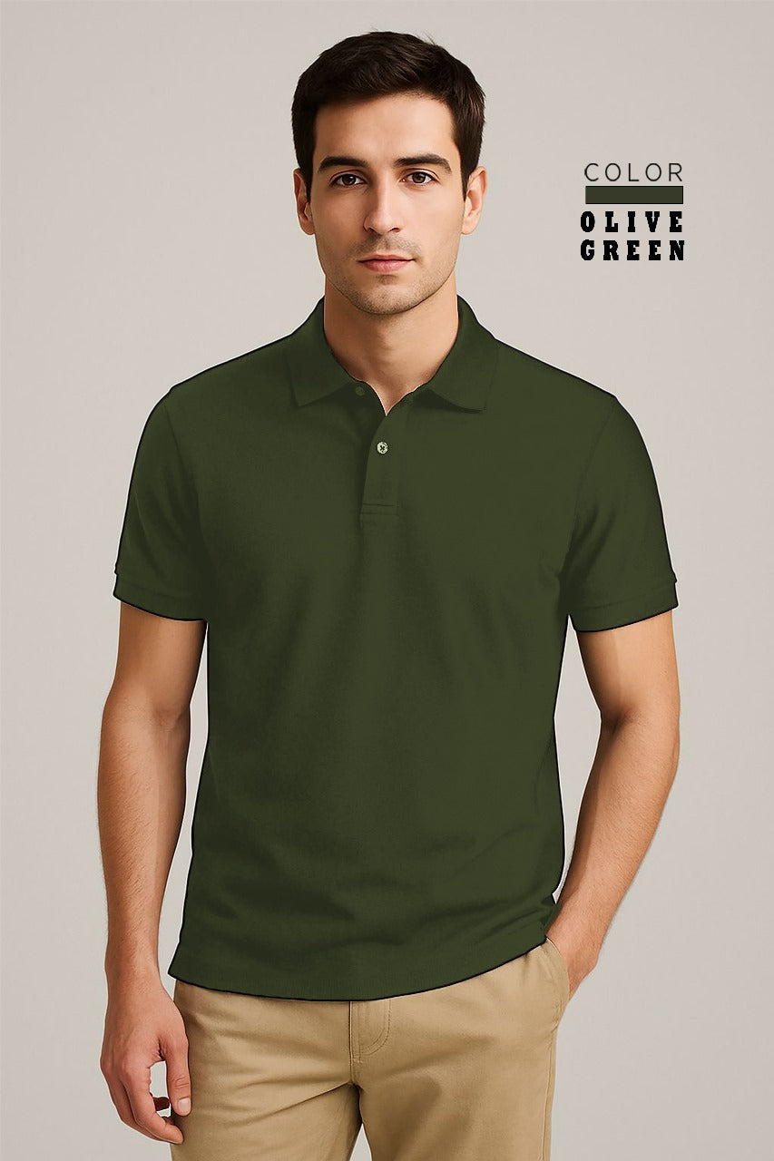 POLO TEE - OLIVE GREEN