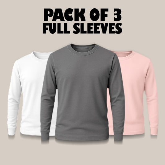 Pack of 3 Full Sleeves T-Shirts