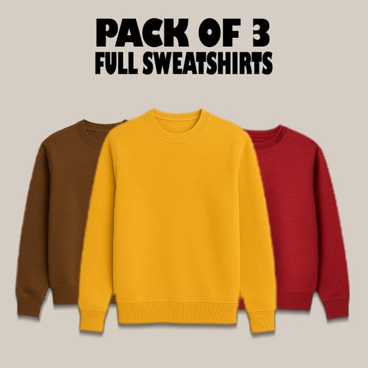 Pack of 3 Full Sleeve Sweatshirts