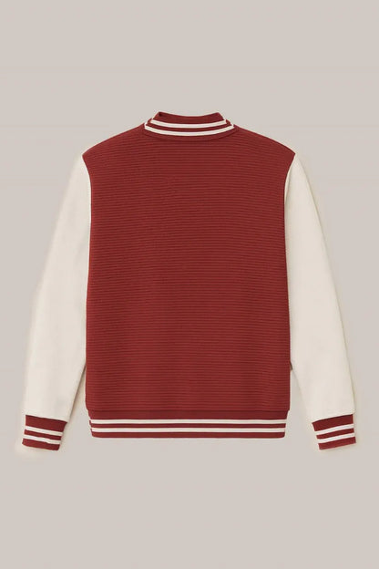 Baseball Jacket Line – Red & White, Bold Contrast with Classic Vibes