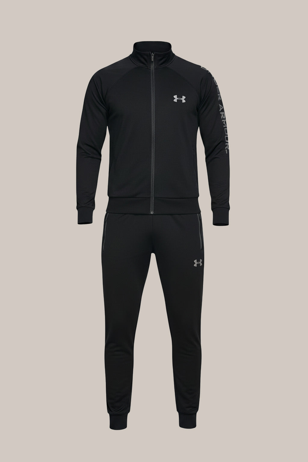 Men’s Black Sports Tracksuit – Full Zip Jacket & Slim Fit Joggers
