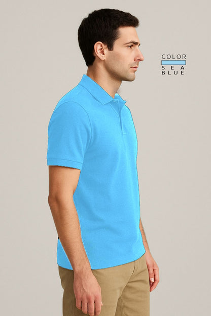 POLO TEE - SEA BLUE