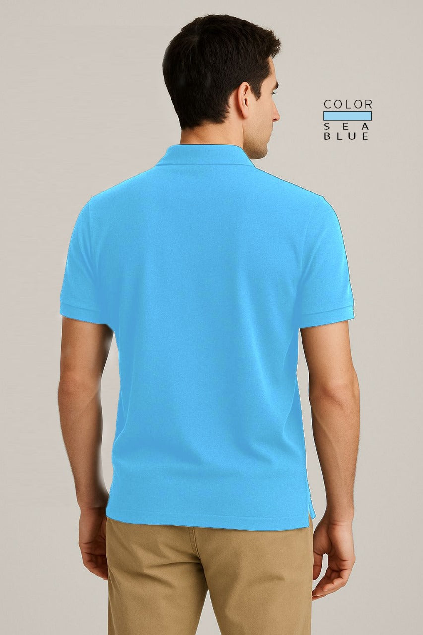 POLO TEE - SEA BLUE