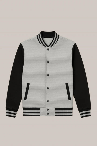 Baseball Jacket Line – Heather Grey & Black