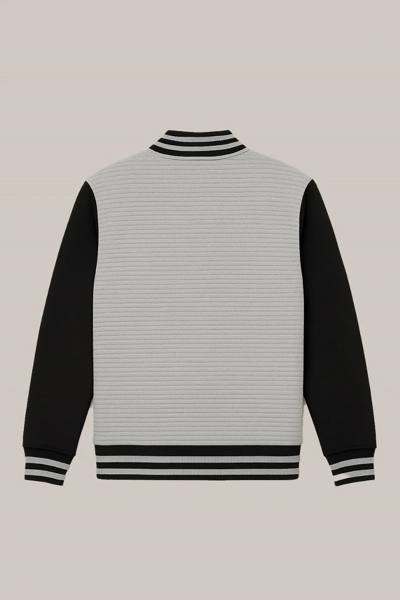 Baseball Jacket Line – Heather Grey & Black