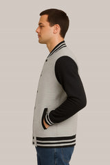 Baseball Jacket Line – Heather Grey & Black