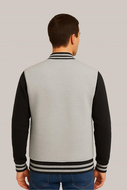 Baseball Jacket Line – Heather Grey & Black