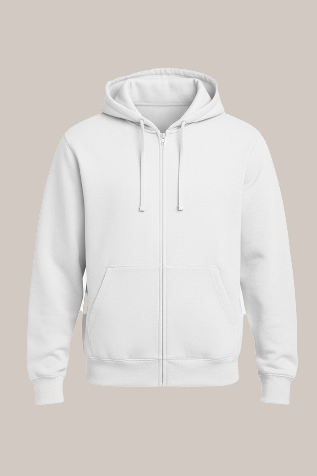 Men’s Classic White Zipper Hoodie – Everyday Comfort Collection