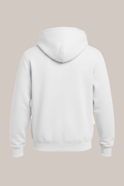 Men’s Classic White Zipper Hoodie – Everyday Comfort Collection