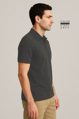 POLO TEE - STEEL GREY