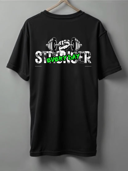 Stronger Drop Shoulder T-Shirt – Black, White & Blue