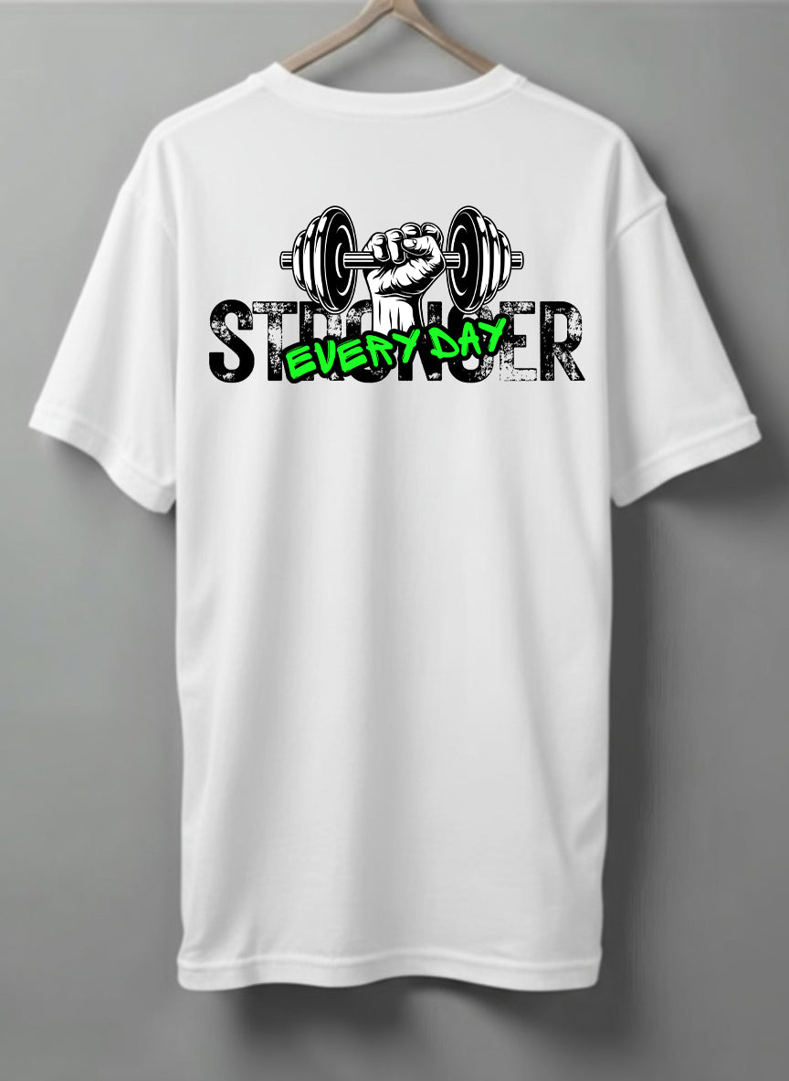 Stronger Drop Shoulder T-Shirt – Black, White & Blue