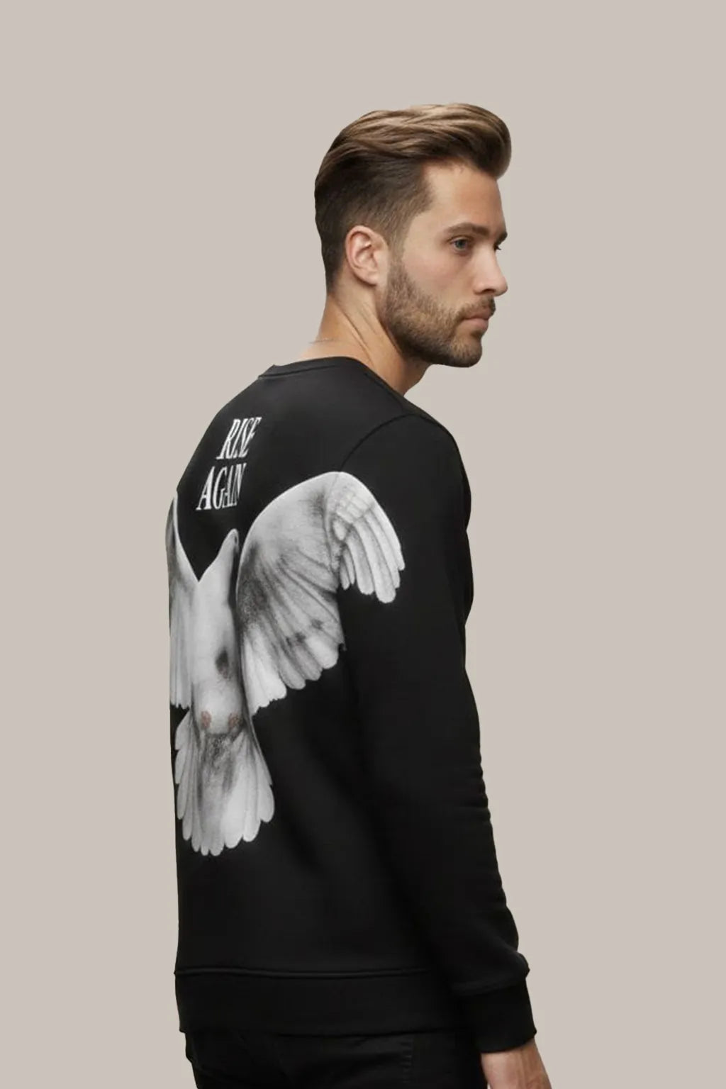 RISE AGAIN Printed Sweatshirt – Black