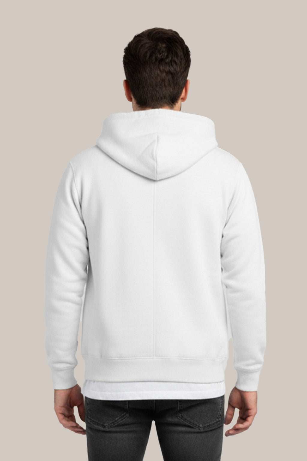 Men’s Classic White Zipper Hoodie – Everyday Comfort Collection