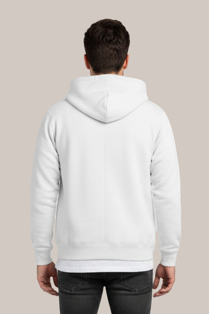 Men’s Classic White Zipper Hoodie – Everyday Comfort Collection