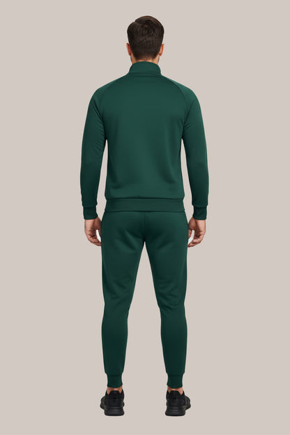 Men’s Bottle Green Sports Tracksuit – Full Zip Jacket & Slim Fit Joggers