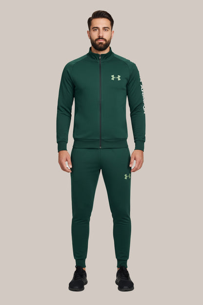 Men’s Bottle Green Sports Tracksuit – Full Zip Jacket & Slim Fit Joggers