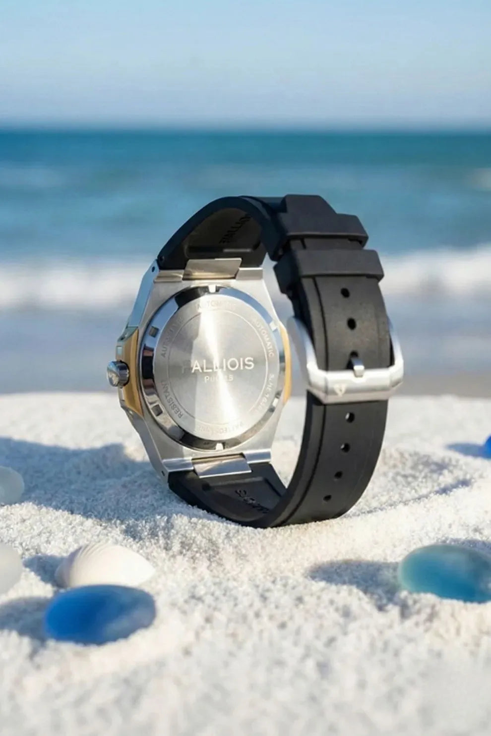 Men’s Silver Case Watch with Silver Dial & Black Silicone Strap